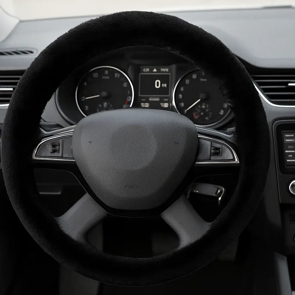 car black steering cover.
